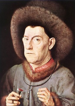  CLAVEL Obras - Retrato de un hombre con clavel Renacimiento Jan van Eyck